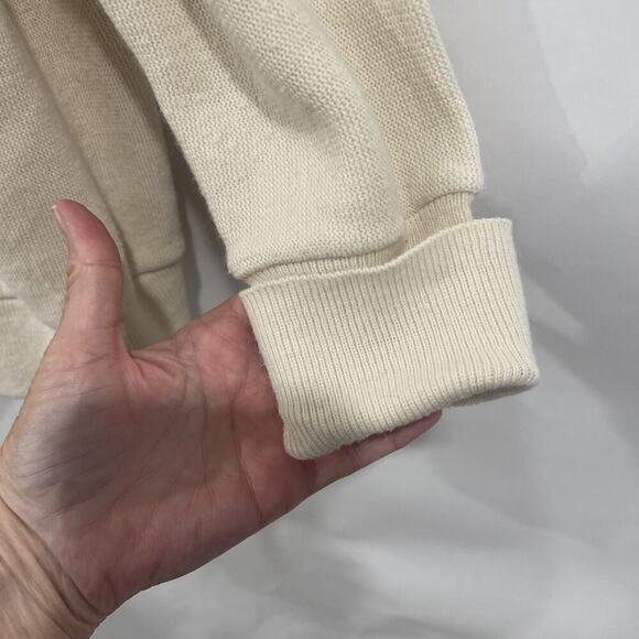 VTG 90s IZOD Knit Cardigan Sweater Men XL Cream Acrylic Crest Logo Made in USA - Picture 5 of 8